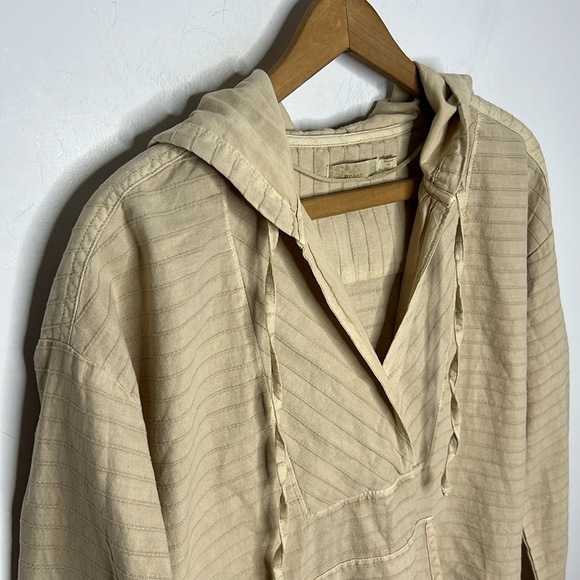 PRANA Farin Tan Pullover Kangaroo Pocket V Neck Minimalists Hoodie Jacket - Picture 3 of 11